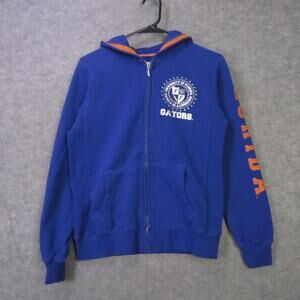 Florida Gators Hoodie Womens Medium Blue Orange NCAA Football Zip Sweatshirt